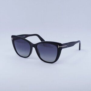 Tom Ford Nora FT0937 01D Sunglasses Black Cat Eye Frame, Smoke Polarized Lenses